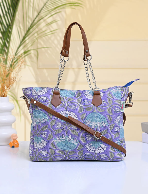 Block Printed Cotton Bag For Women