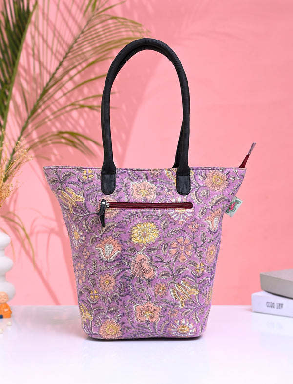 Block Printed Cotton Bag For Women