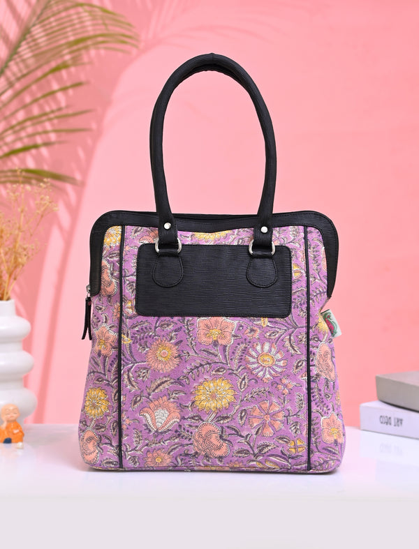 Block Printed Cotton Bag For Women