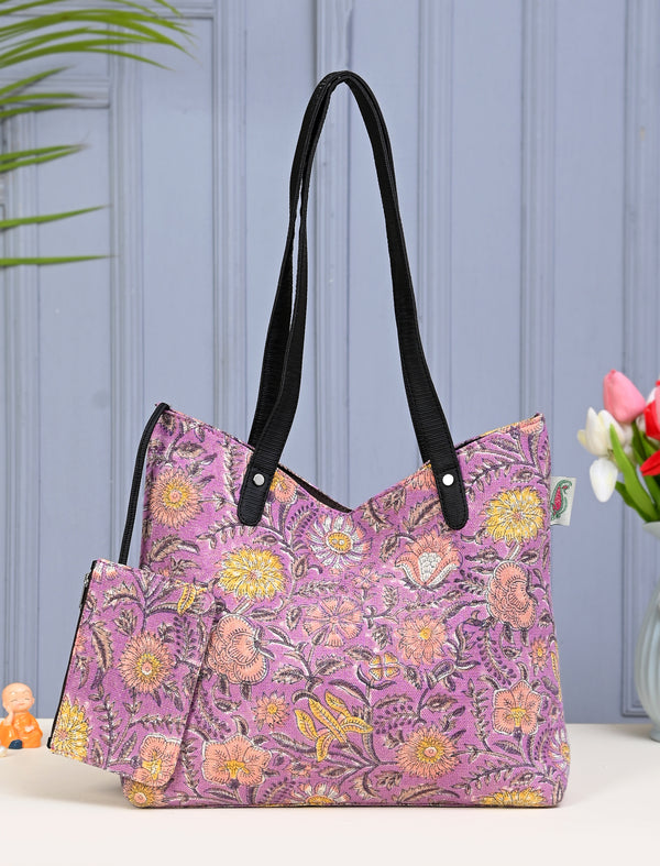 Block Printed Cotton Bag For Women