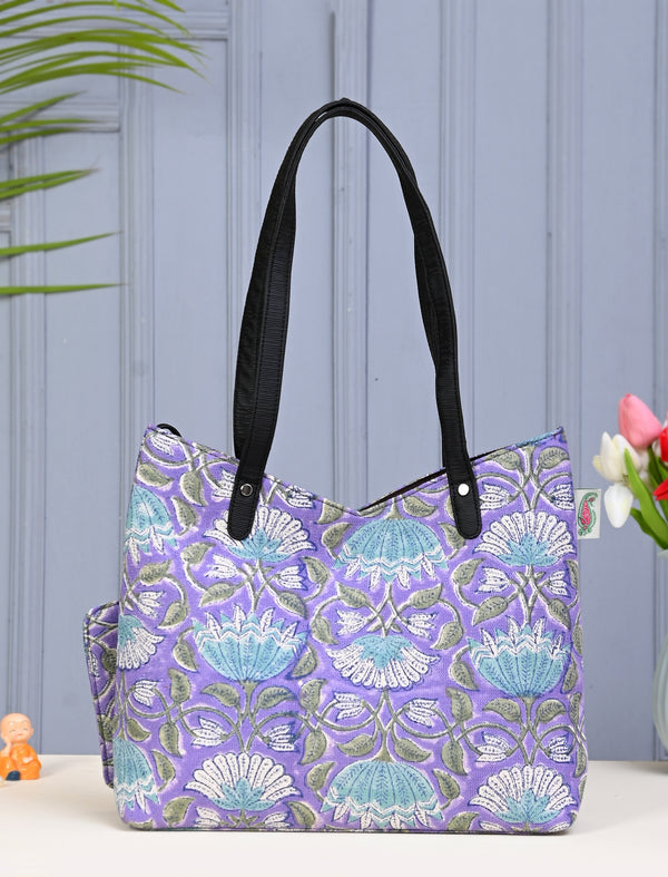 Block Printed Cotton Bag For Women