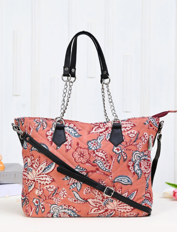 Block Printed Cotton Bag For Women