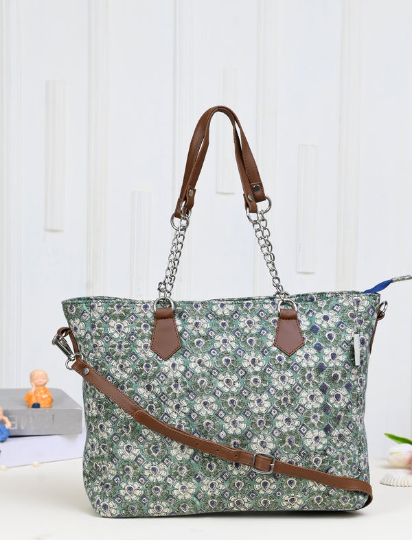 Block Printed Cotton Bag For Women