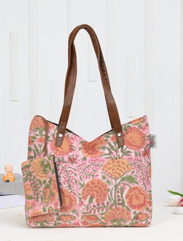 Block Printed Cotton Bag For Women