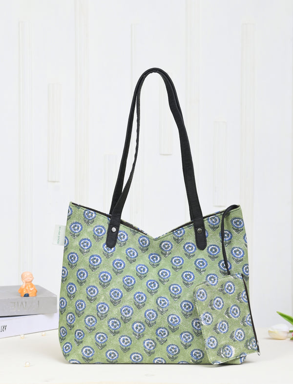 Block Printed Cotton Bag For Women