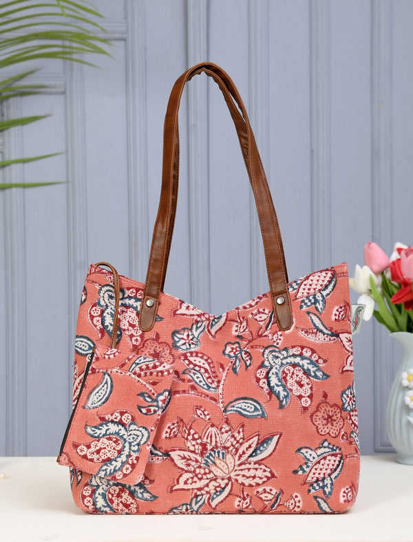 Block Printed Cotton Bag For Women