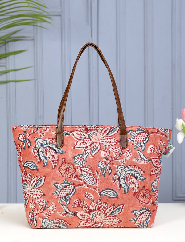 Block Printed Cotton Bag For Women