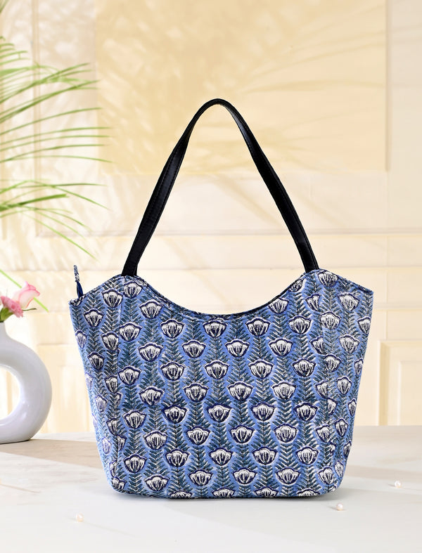 Block Printed Cotton Bag For Women