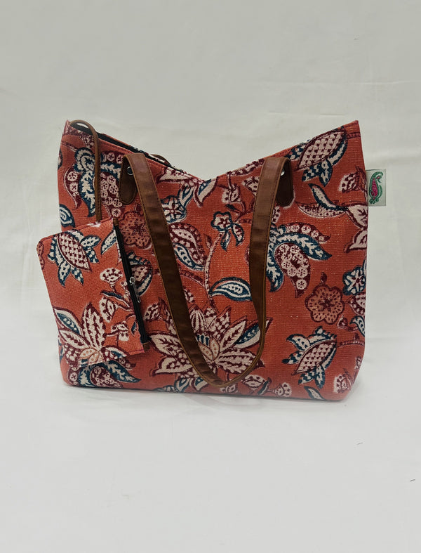 Block Printed Cotton Bag For Women