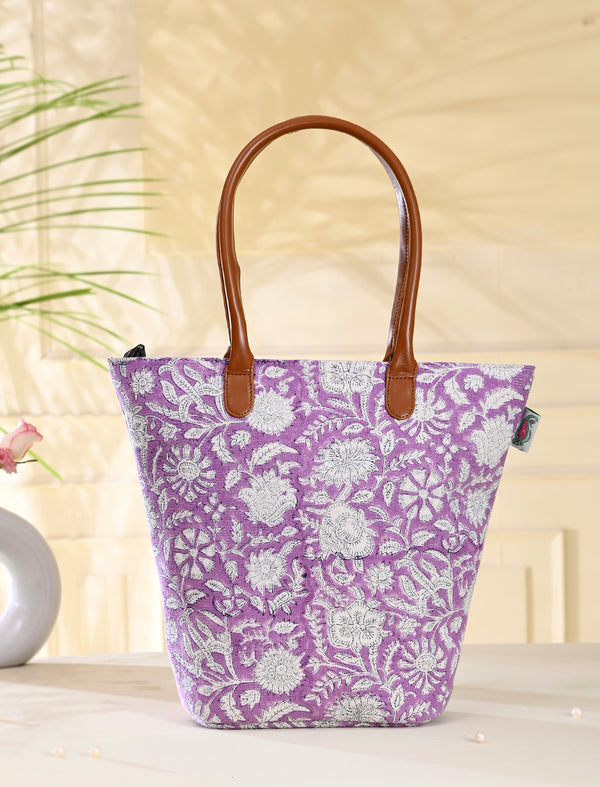 Block Printed Cotton Bag For Women