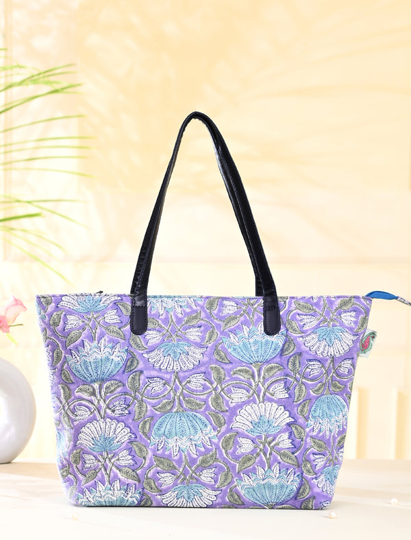 Block Printed Cotton Bag For Women