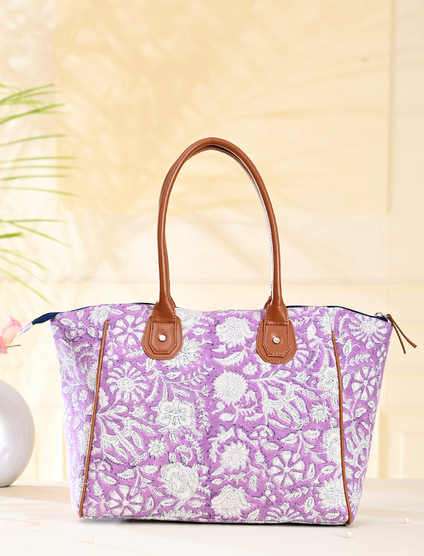 Block Printed Cotton Bag For Women