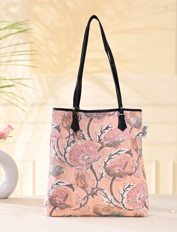 Block Printed Cotton Bag For Women