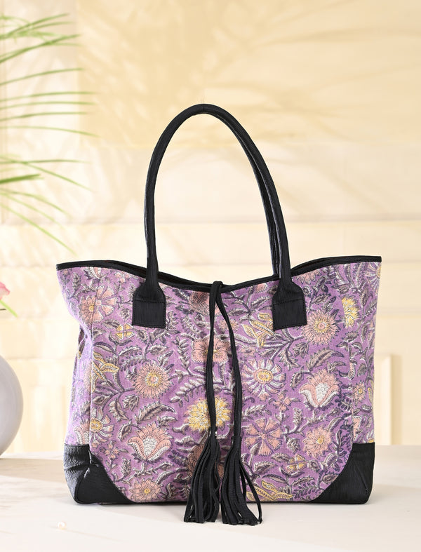 Block Printed Cotton Bag For Women