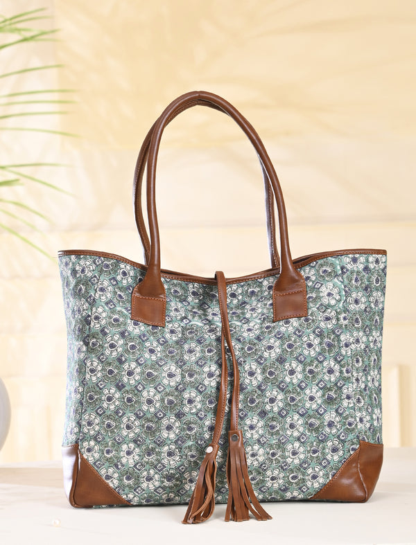 Block Printed Cotton Bag For Women