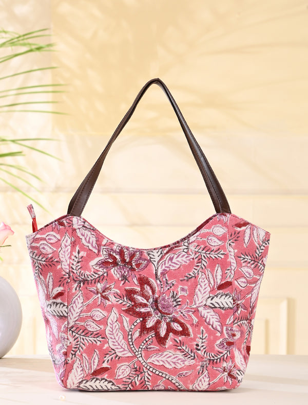 Block Printed Cotton Bag For Women