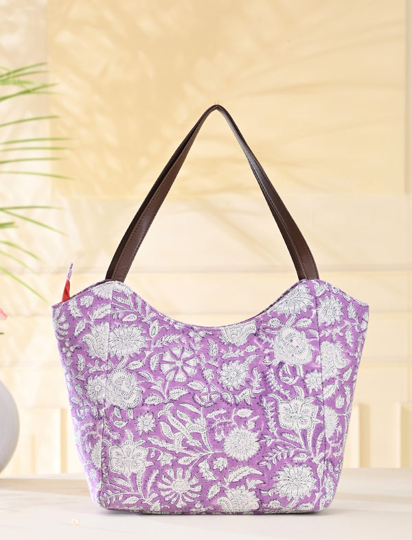 Block Printed Cotton Bag For Women