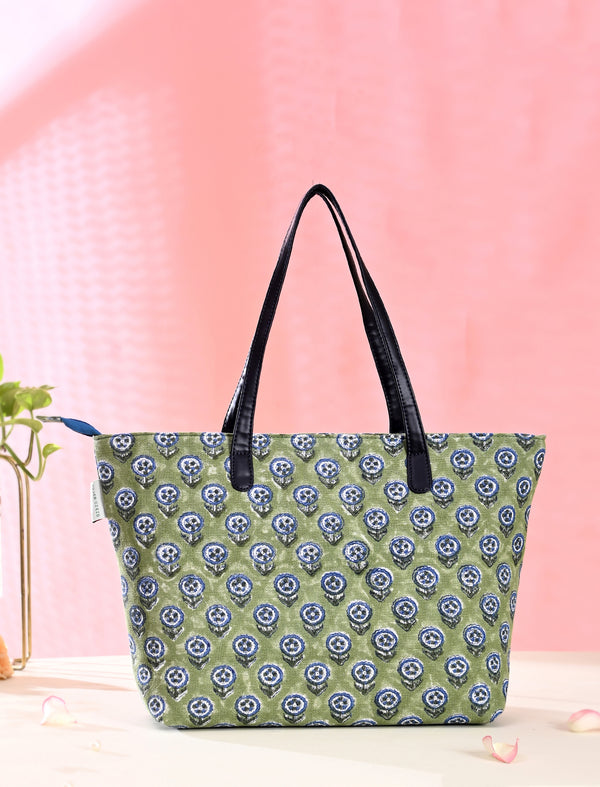 Block Printed Cotton Bag For Women