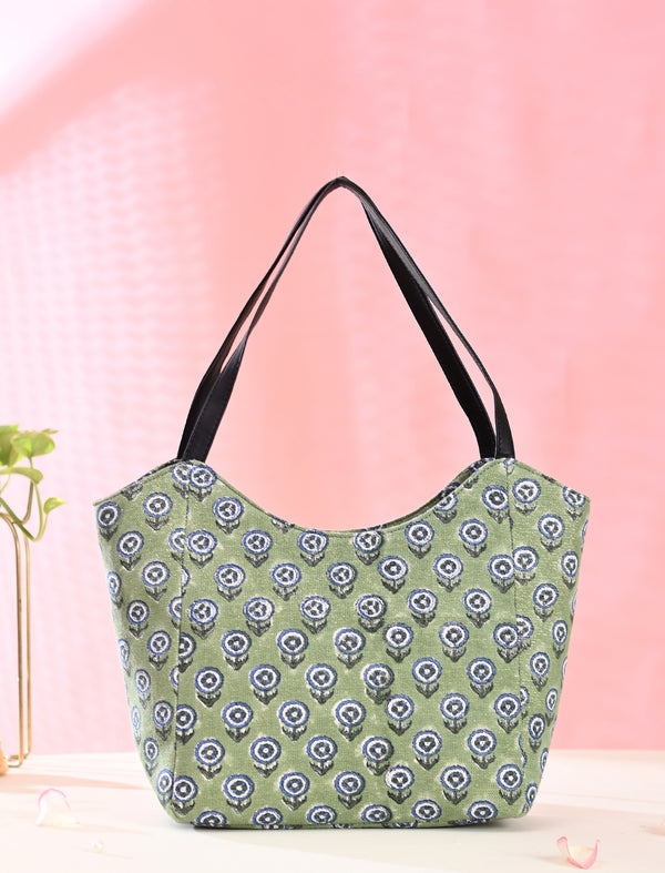 Block Printed Cotton Bag For Women