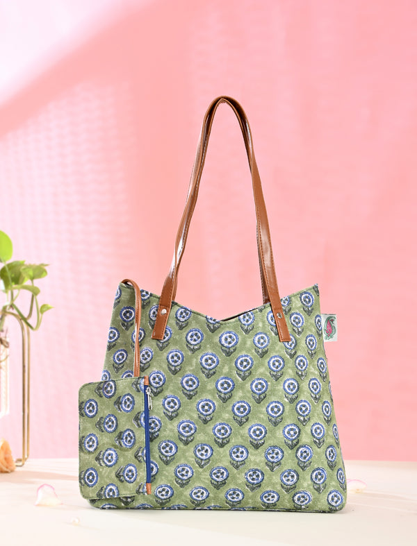 Block Printed Cotton Bag For Women