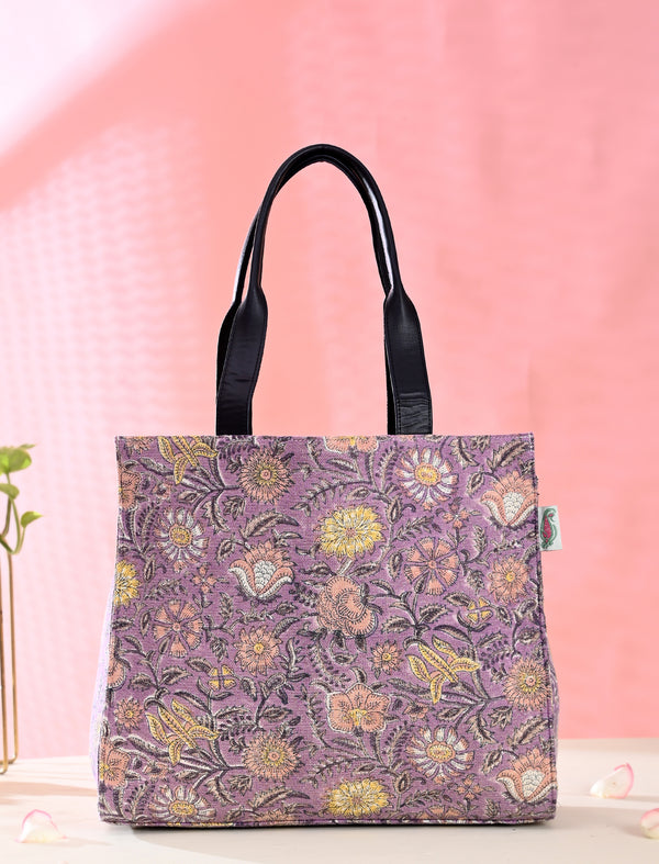 Block Printed Cotton Bag For Women