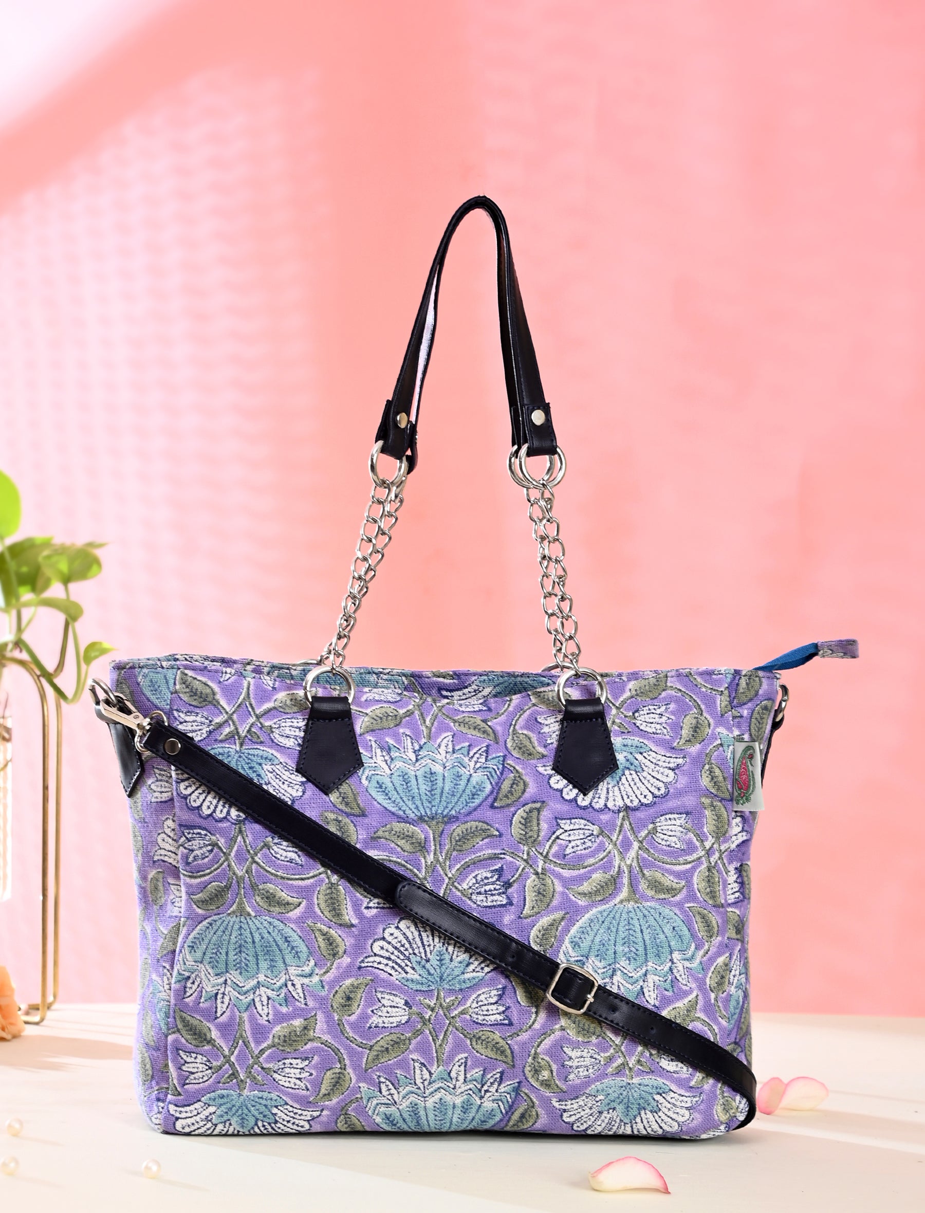 Block Printed Cotton Bag For Women