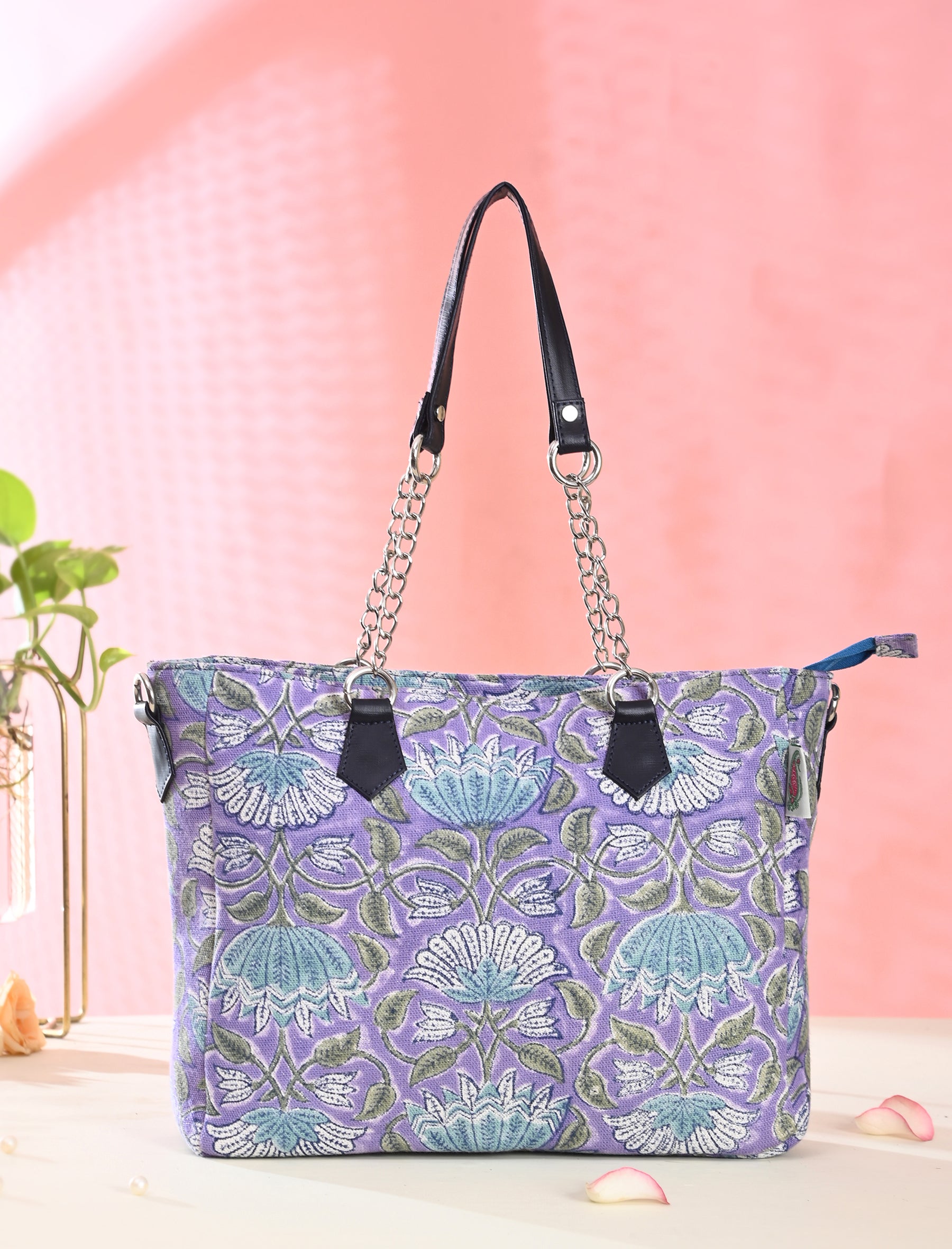 Block Printed Cotton Bag For Women