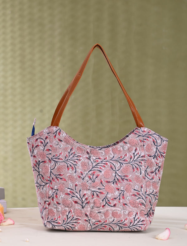 Block Printed Cotton Bag For Women