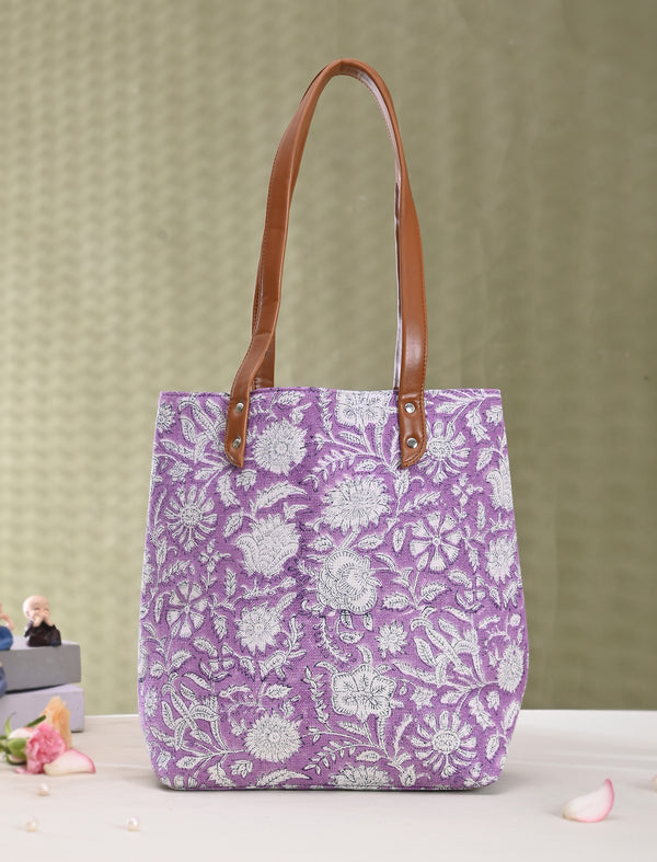 Block Printed Cotton Bag For Women