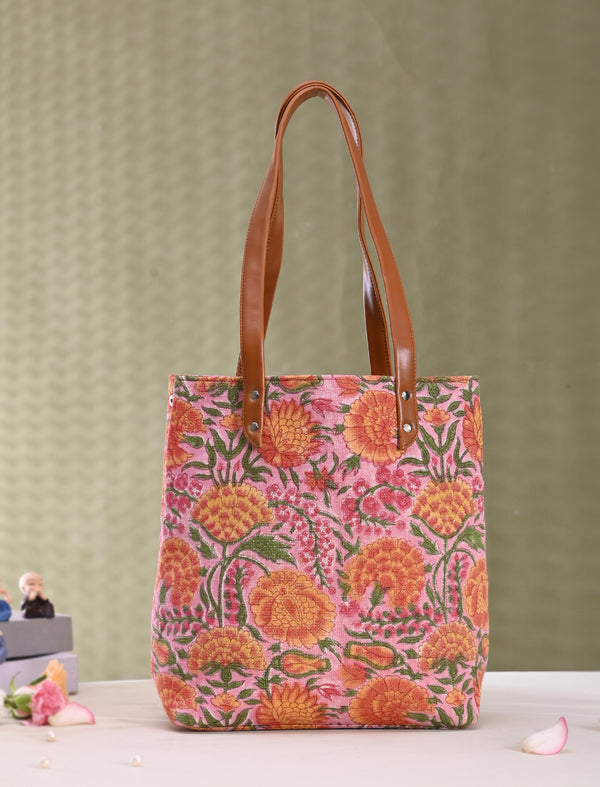 Block Printed Cotton Bag For Women