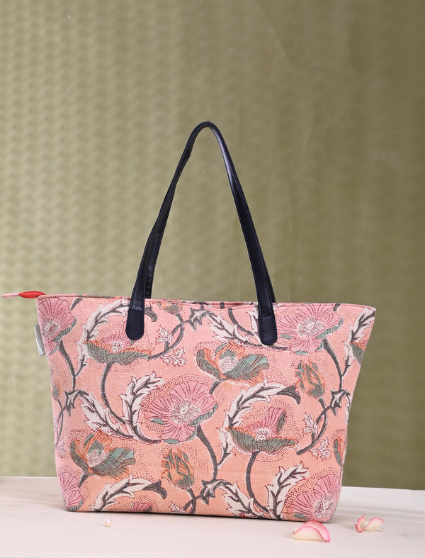 Block Printed Cotton Bag For Women