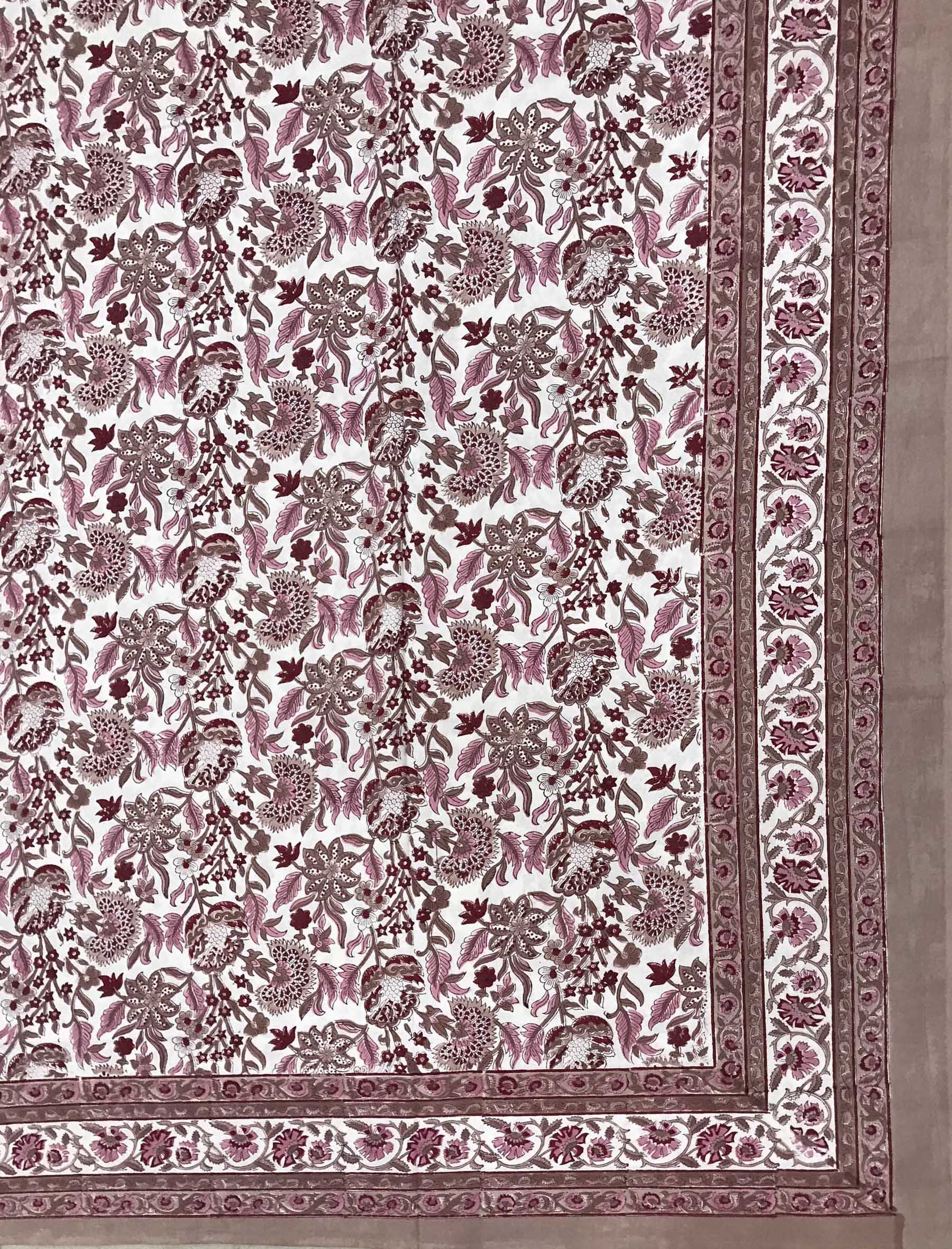 Block Printed Single Bedsheet