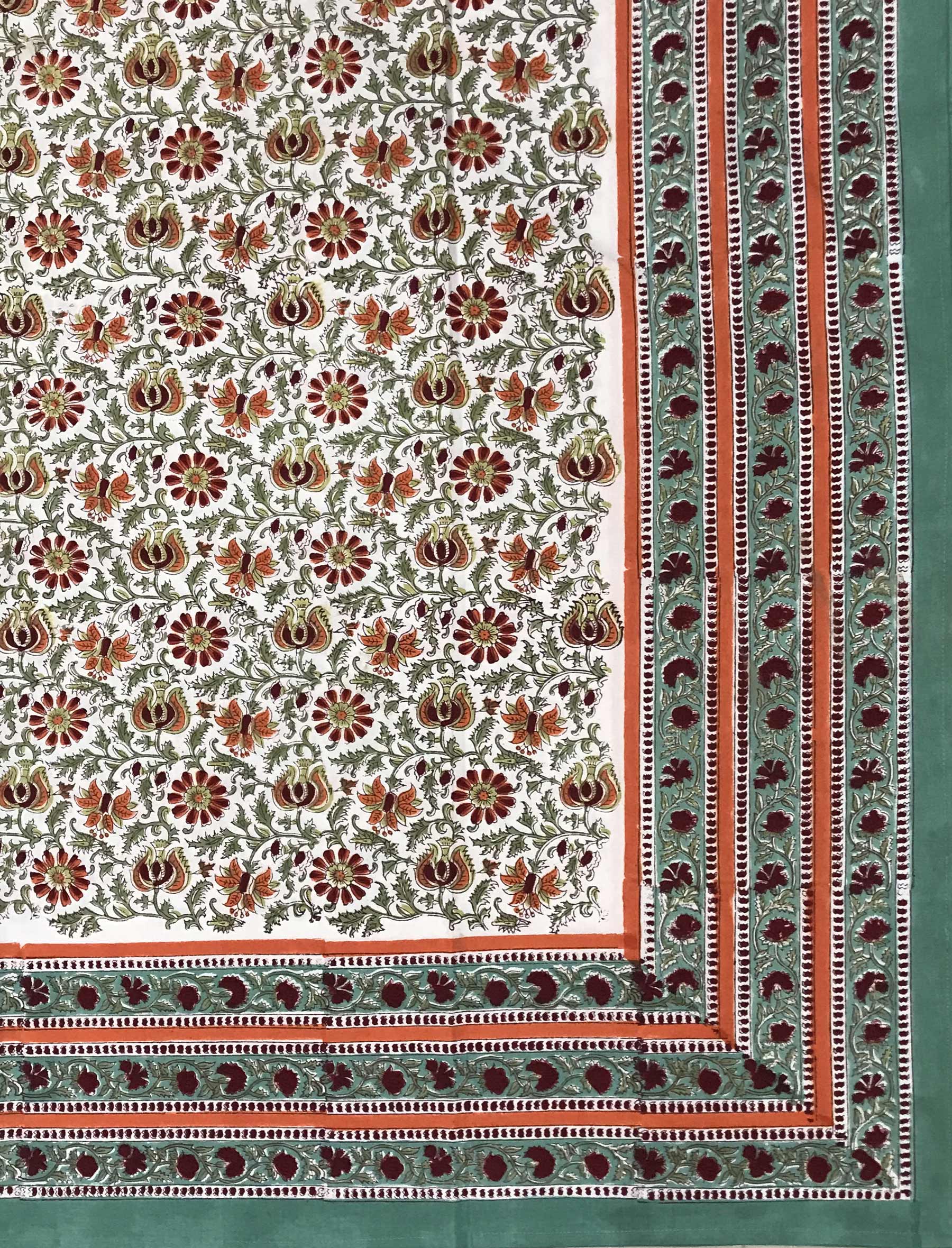 Block Printed Single Bedsheet