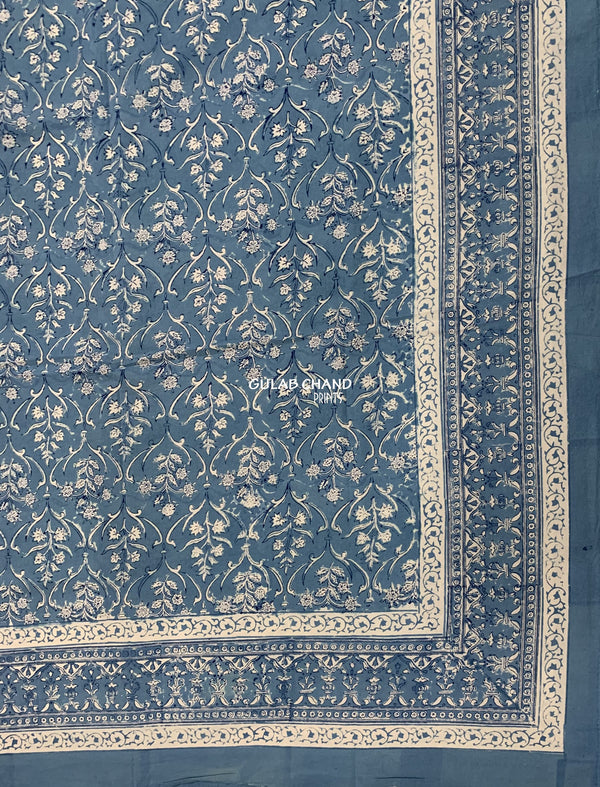 Block Printed Single Bedsheet