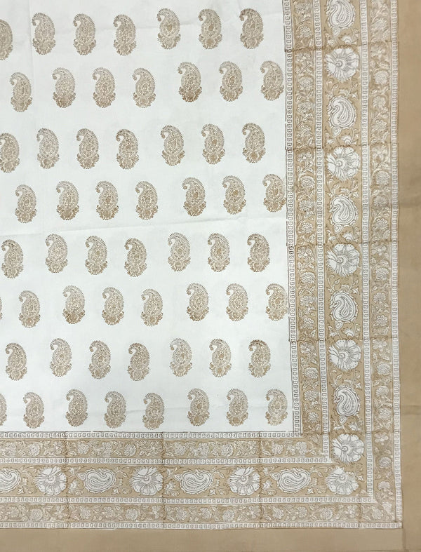 Block Printed Single Bedsheet