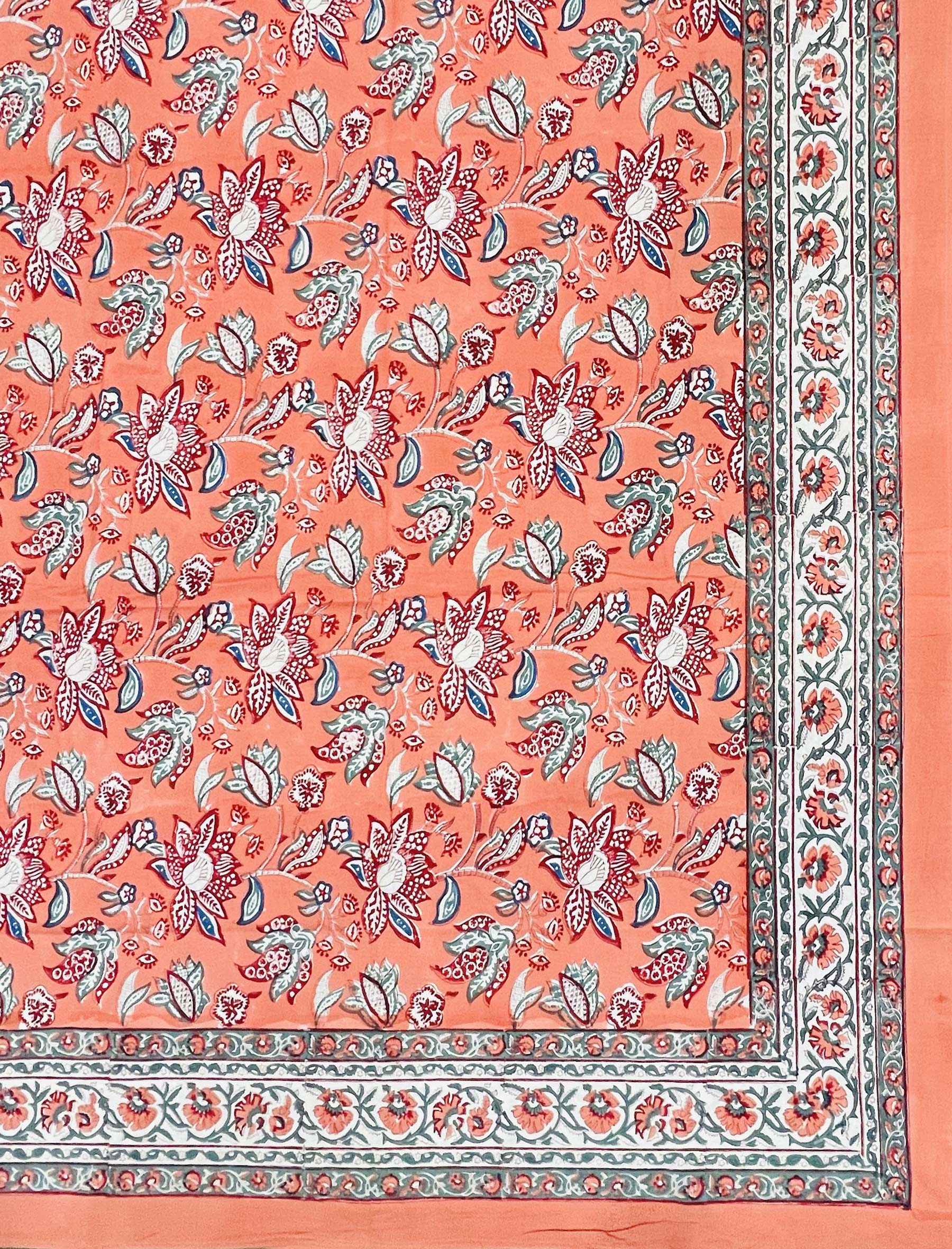 Block Printed Single Bedsheet