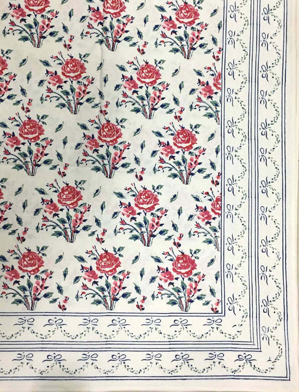 Block Printed Single Bedsheet