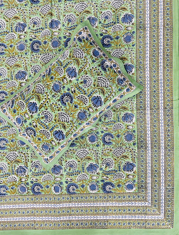Hand Block Printed Cotton Double Bedsheet With Pillow Covers