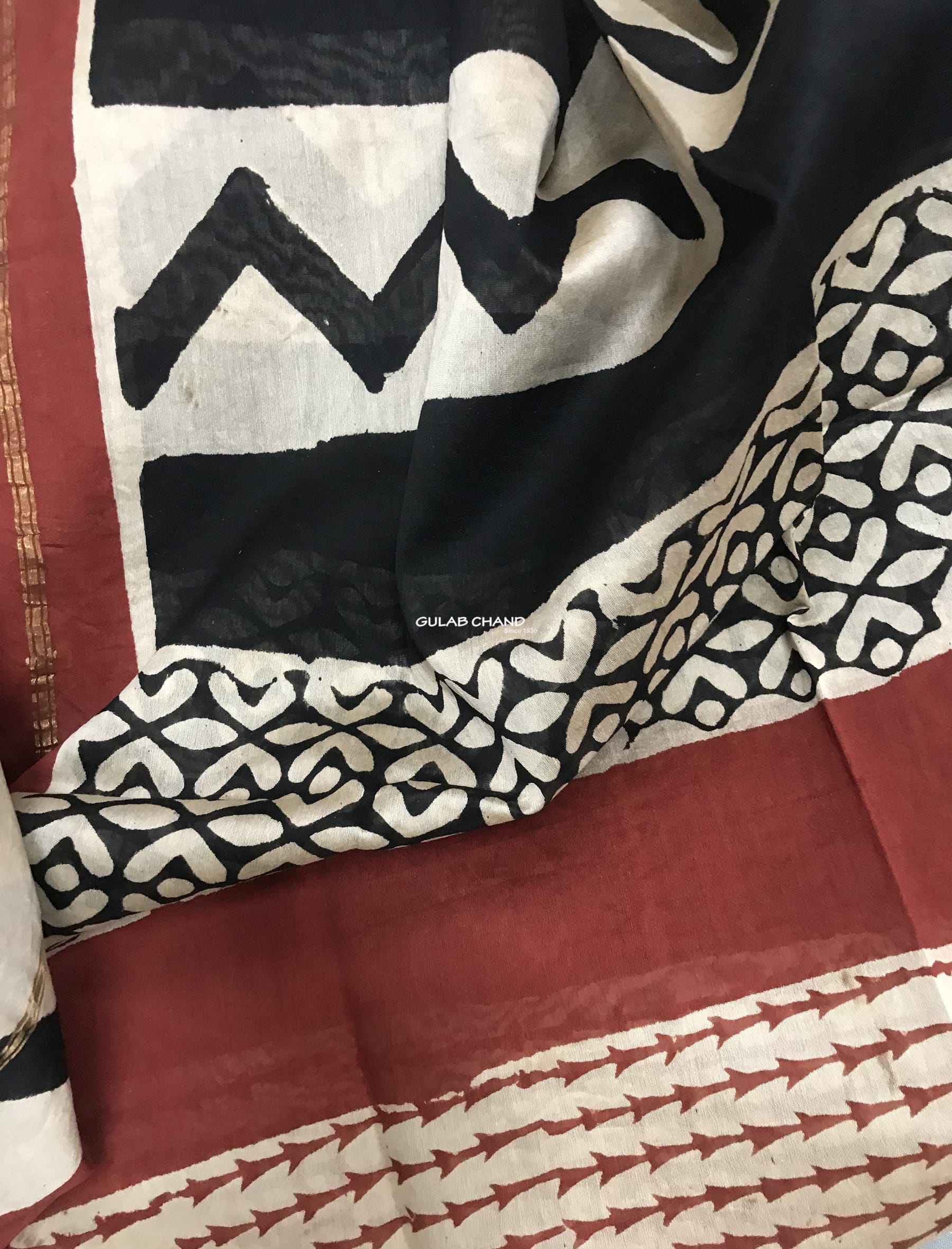 Block Printed Chanderi Dupatta