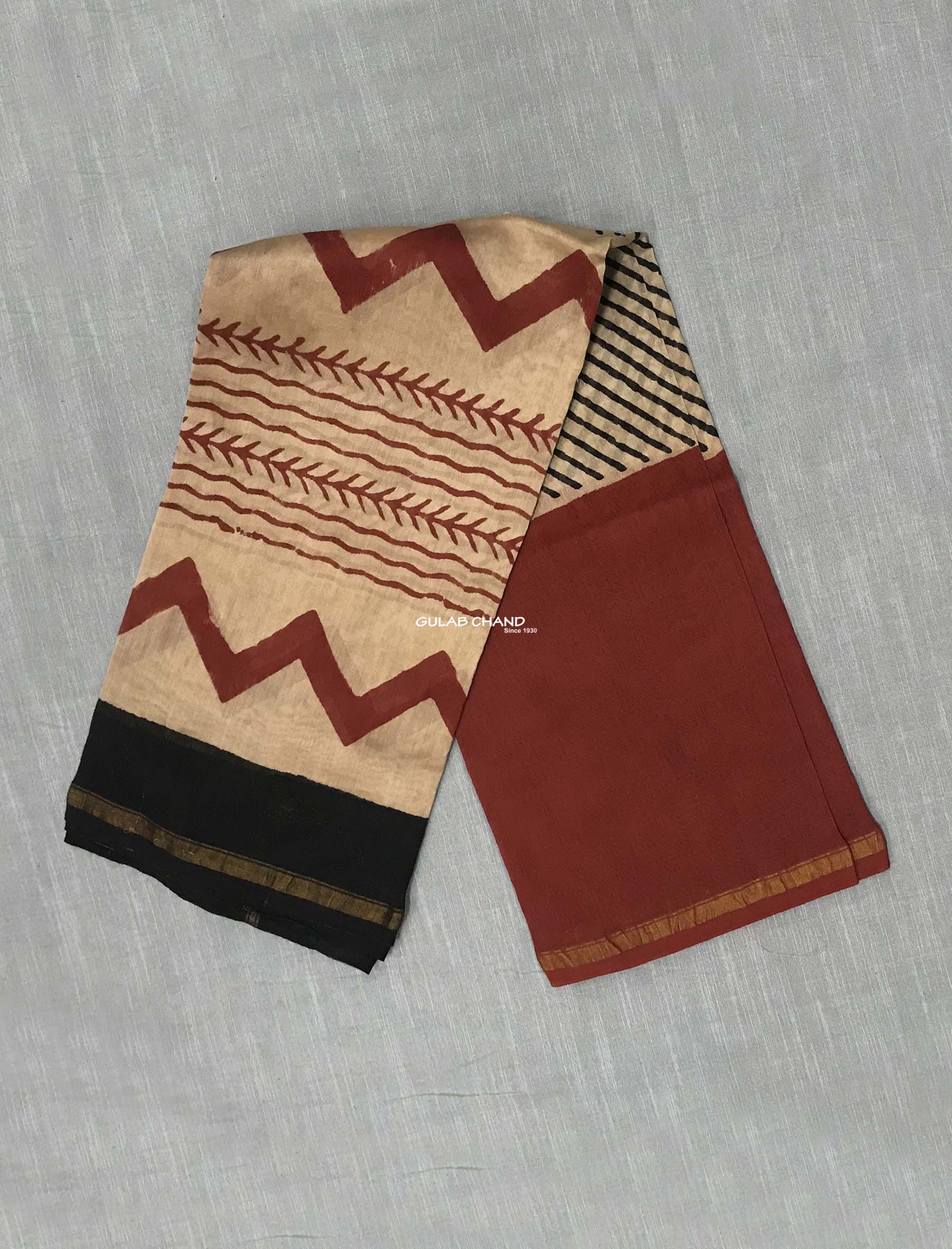 Block Printed Chanderi Dupatta