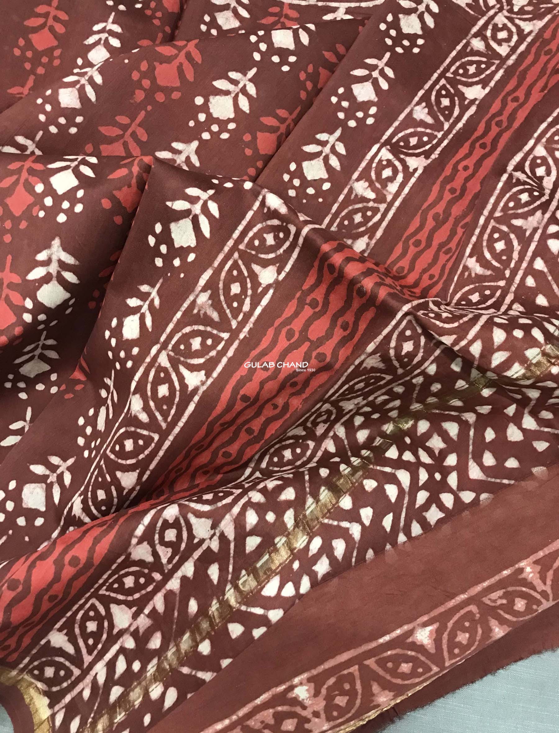 Block Printed Chanderi Dupatta