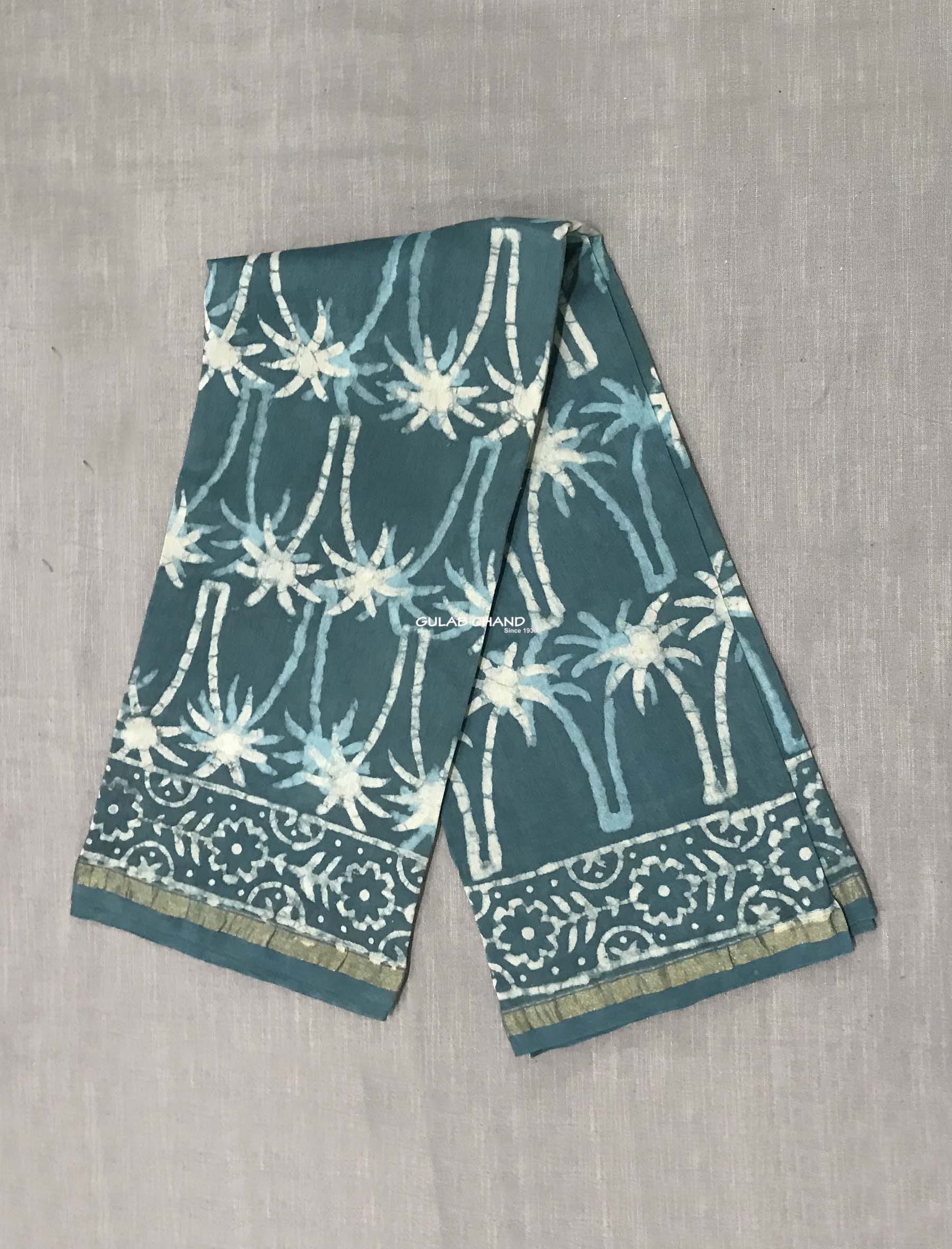 Block Printed Chanderi Dupatta