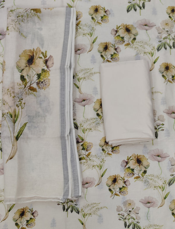 Festive Unstitched Linen Fancy Suit