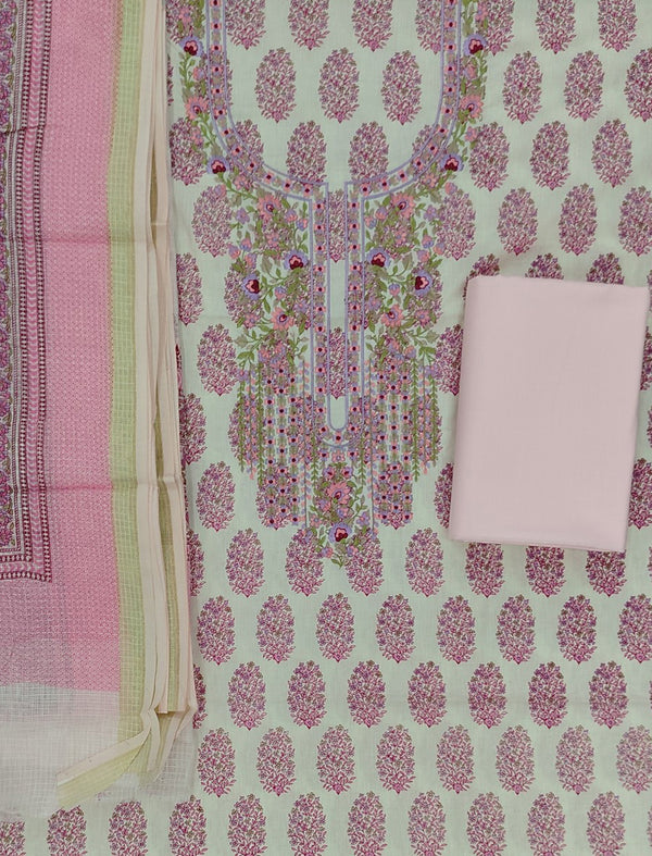 Festive Unstitched Cotton Fancy Suit