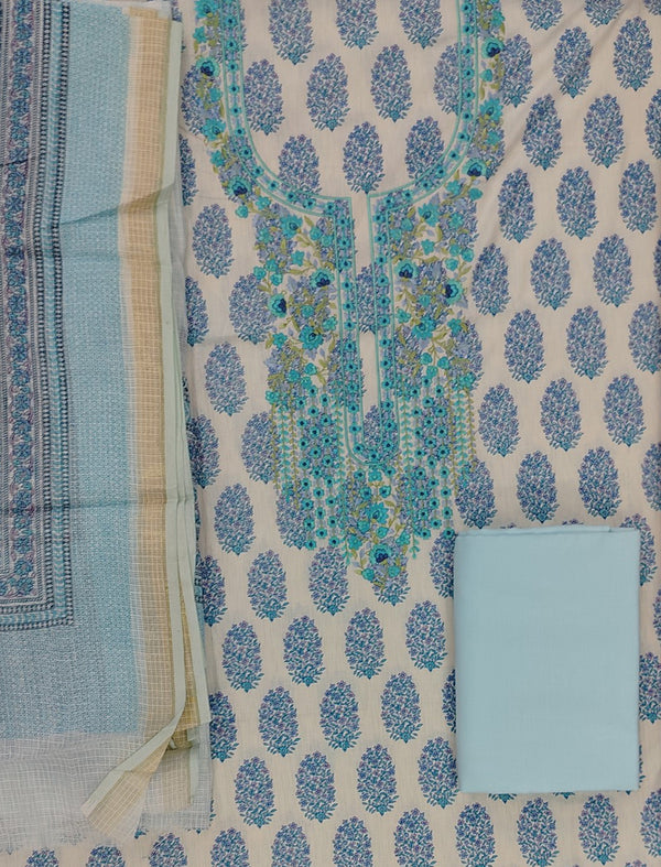 Festive Unstitched Cotton Fancy Suit