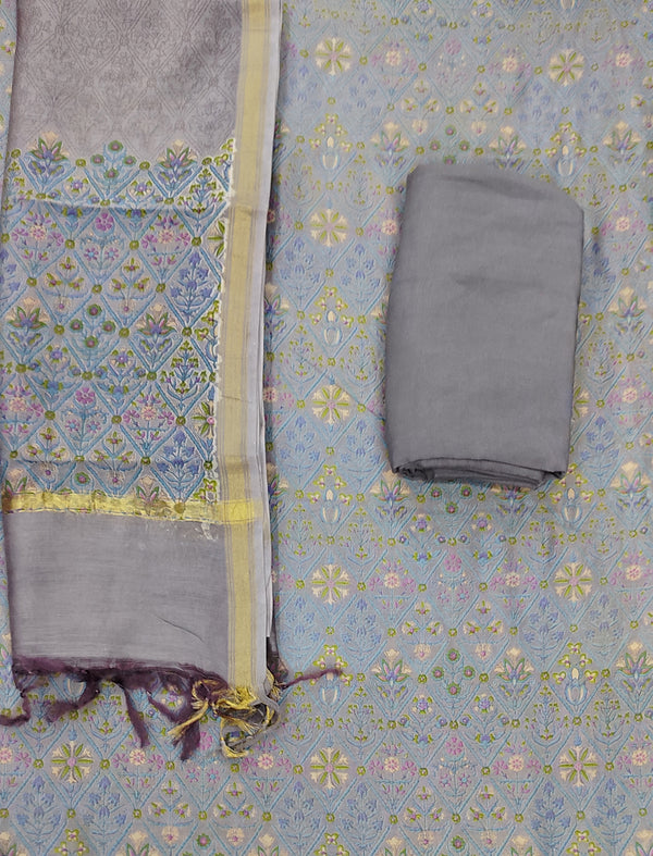 Festive Unstitched Chanderi Fancy Suit