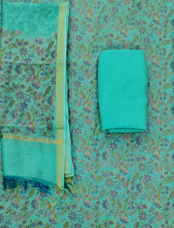 Festive Unstitched Chanderi Fancy Suit