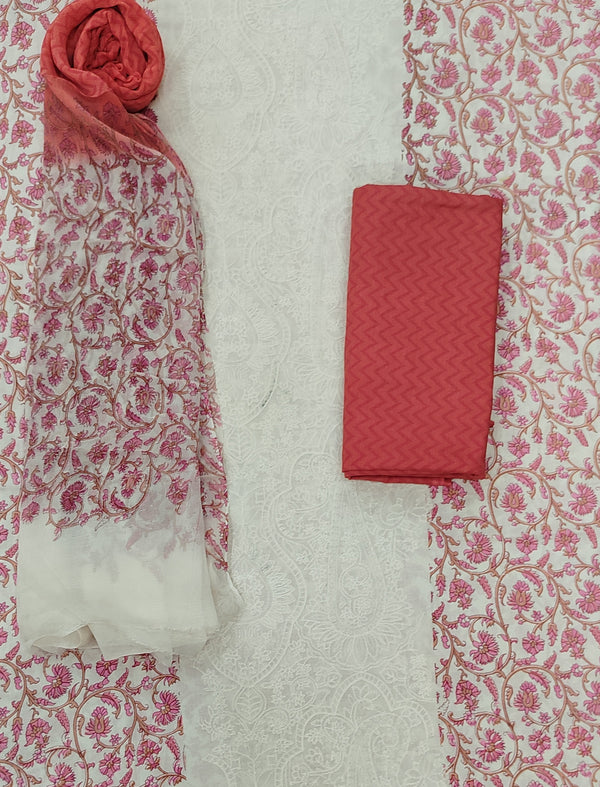 Festive Unstitched Cotton Fancy Suit