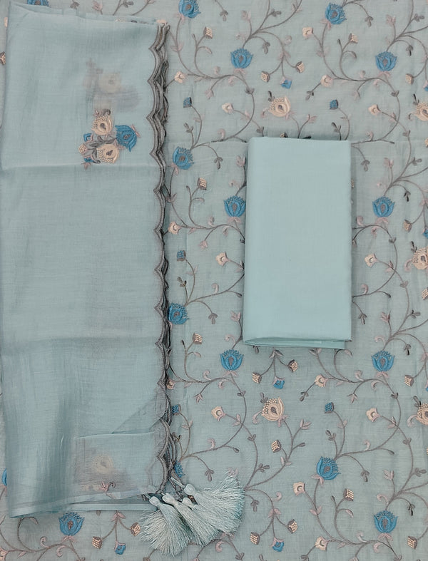 Festive Unstitched Chanderi Fancy Suit