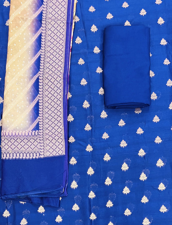 Festive Unstitched Chanderi Fancy Suit